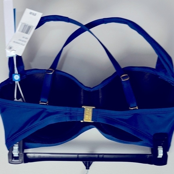 Bleu Rod Beattie [36D]‎ Kore Shirred Bandeau Bikini Top Navy Underwire Swim Top - Picture 8 of 9